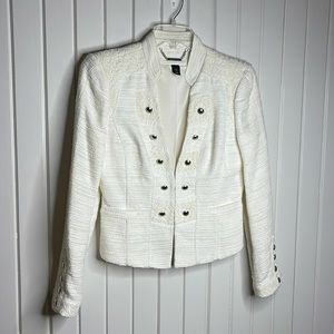 Women’s White House Black Market Winter White utility stule blazer